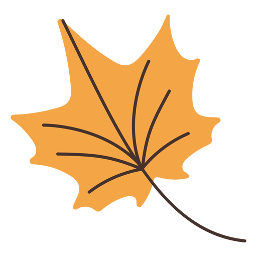 Autumn leaf flat PNG Design