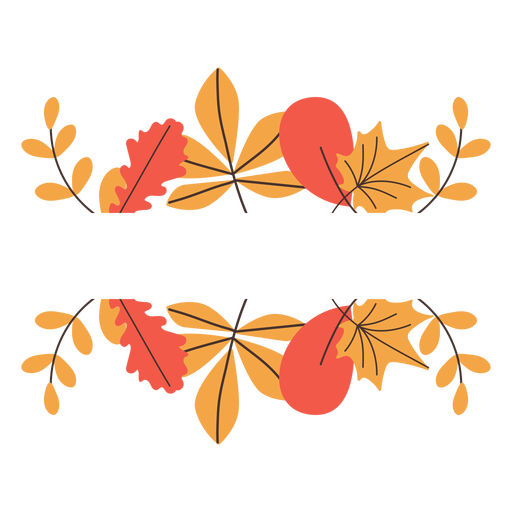 Autumn leaves border elements