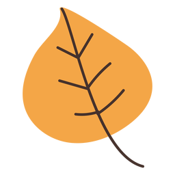 Dibujos animados de hoja de álamo otoñal Diseño PNG