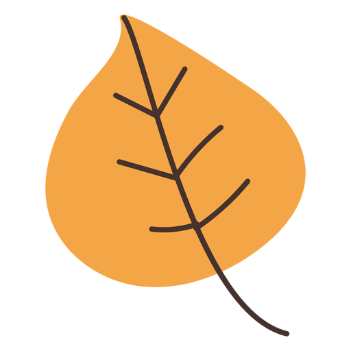 Autumn poplar leaf cartoon PNG Design