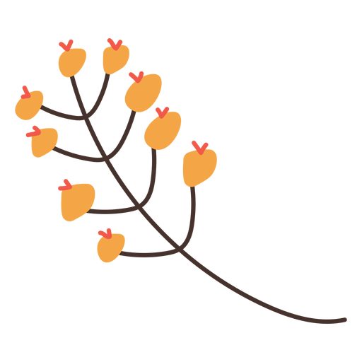Autumn tree branch cartoon PNG Design