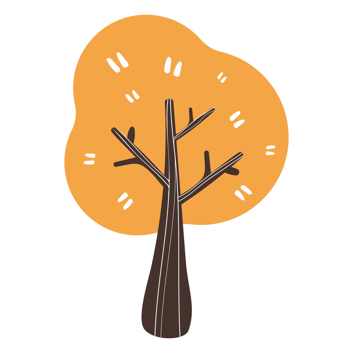 Diseño PNG Y SVG De Dibujos Animados De árbol De Otoño Para Camisetas, image size:1200x1200