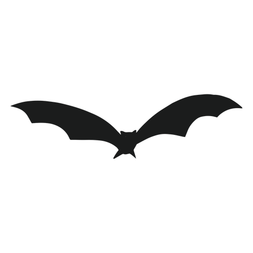 Silhueta de vista frontal do morcego voando Desenho PNG