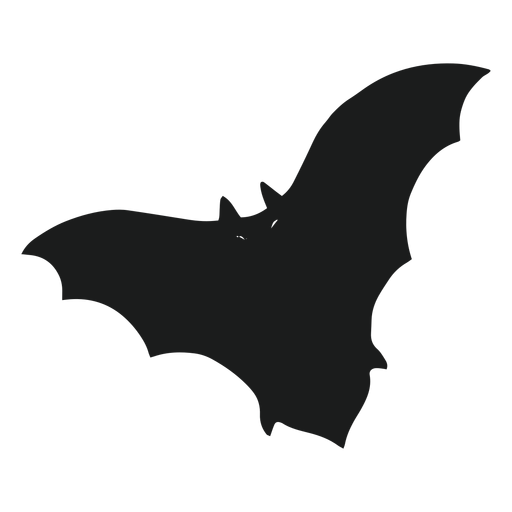 Bat with spread wings silhouette