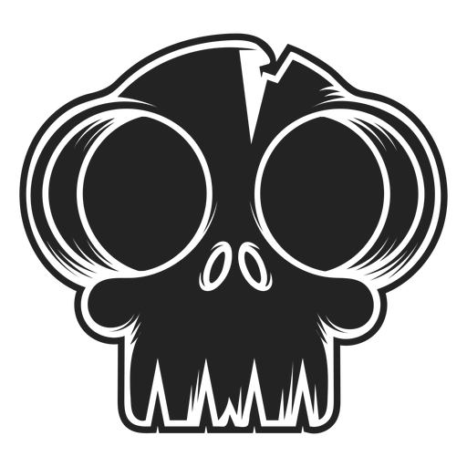 Big eyes skull icon black PNG Design
