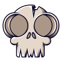 Dibujos animados de icono de calavera de ojos grandes Diseño PNG