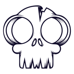 Línea de icono de calavera de ojos grandes Diseño PNG