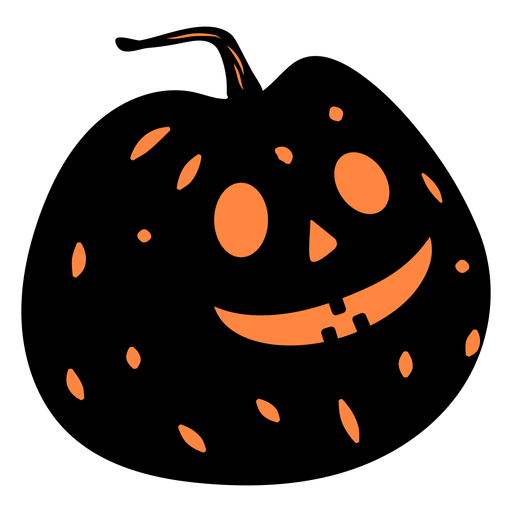 Black carved pumpkin illustration PNG Design