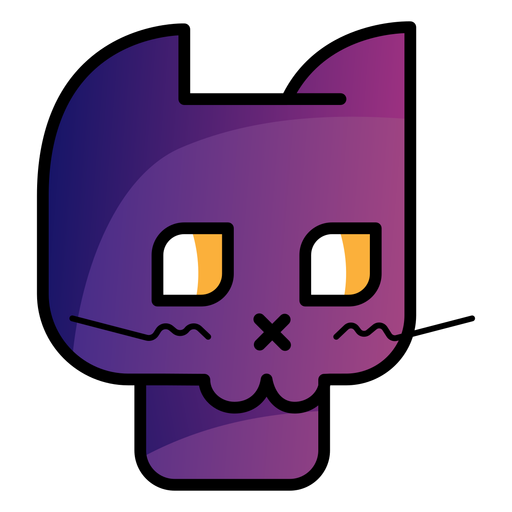 Black Cat Avatar Cartoon Icon PNG & SVG Design For T-Shirts