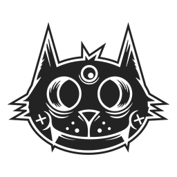 Black cat head icon black PNG Design