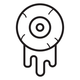 Ícone de linha do globo ocular sangrento Desenho PNG