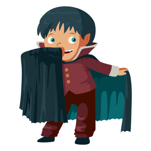 Boy wearing vampire costume