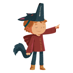 Niño llevando lobo disfraz Diseño PNG