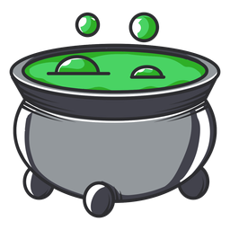 Bubbling cauldron icon cartoon PNG Design