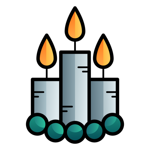 Icono de dibujos animados de velas encendidas Diseño PNG