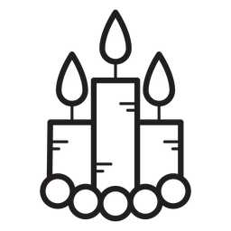 Burning candles line icon PNG Design