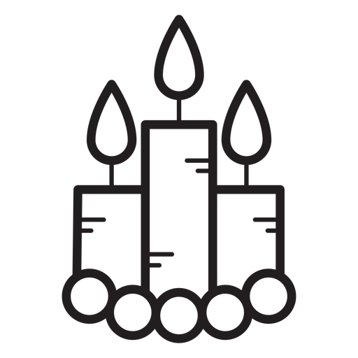 Ícone de linha de velas acesas Desenho PNG