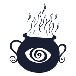 Silhueta do caldeirão em chamas Desenho PNG