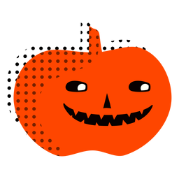 Ilustração em meio-tom de abóbora entalhada Desenho PNG