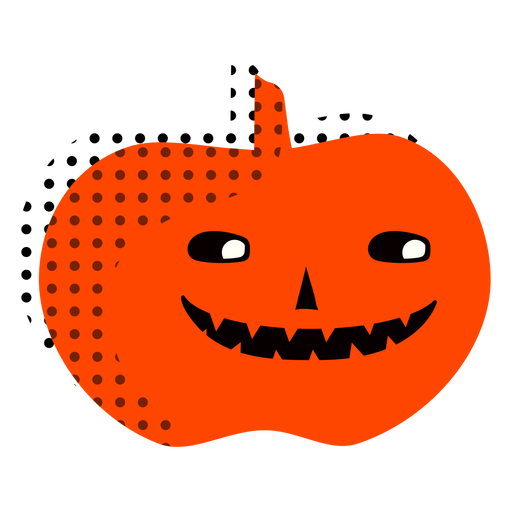 Carved pumpkin halftone illustration