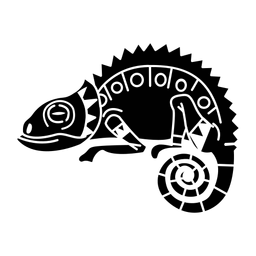 Chamäleon stilvolles Schwarz PNG-Design