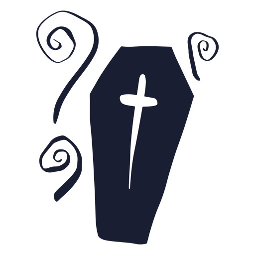 Coffin element silhouette PNG Design