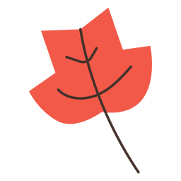 Colored autumn leaf flat PNG Design
