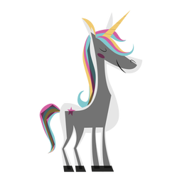 Ilustración de unicornio colorido Diseño PNG
