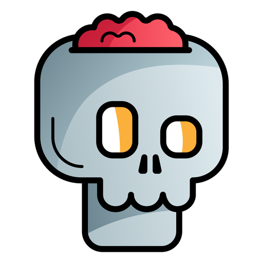 Icono de dibujos animados de cráneo de crack Diseño PNG