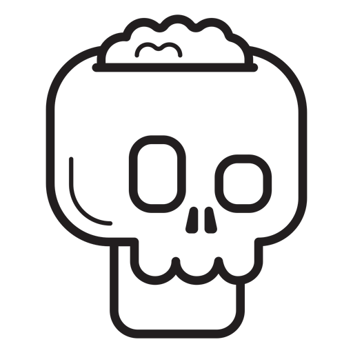 Crack skull line icon PNG Design