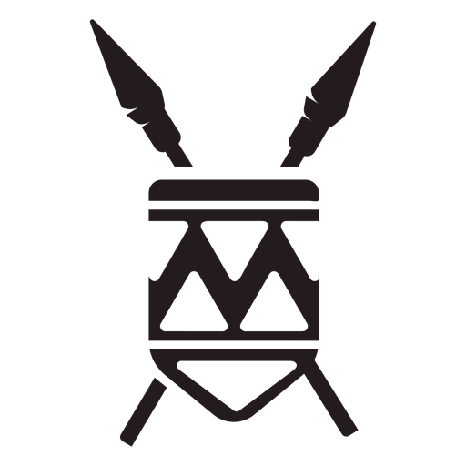 Crossed pike weapons emblem black PNG Design