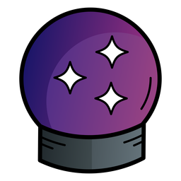 Crystal ball cartoon icon