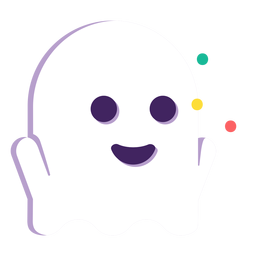 Cute ghost flat halloween PNG Design