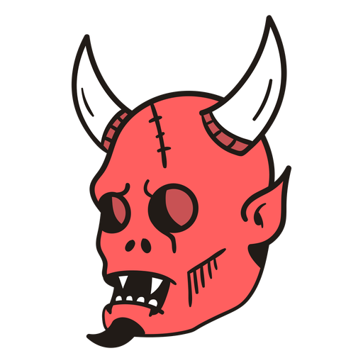 Devil Head Hand Drawn - Transparent Png & Svg Vector File