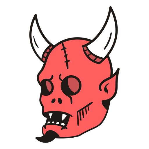 Mão da cabeça do demônio desenhada Desenho PNG
