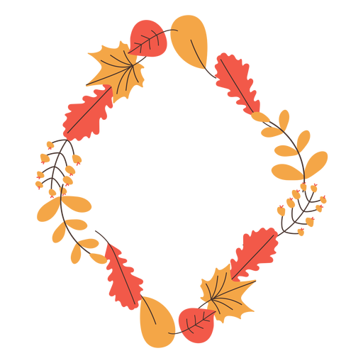 Rautenförmiger Herbstlaubrahmen PNG-Design