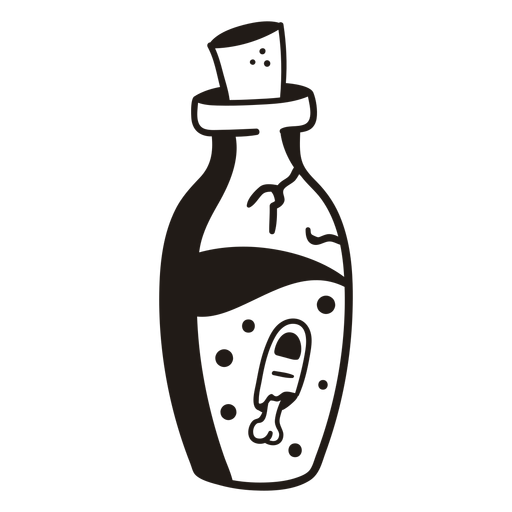 Ekelhafte Flaschenhand gezeichnete Silhouette PNG-Design