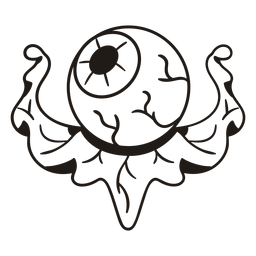 Silhueta desenhada à mão do globo ocular nojenta Desenho PNG