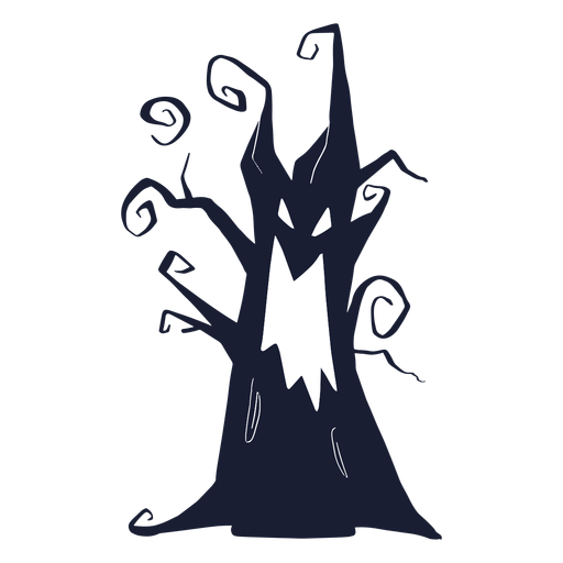 Evil spooky tree silhouette