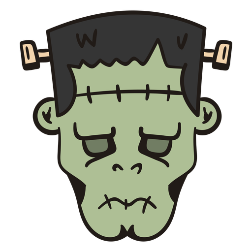 Cabeça de Frankenstein desenhada à mão Desenho PNG