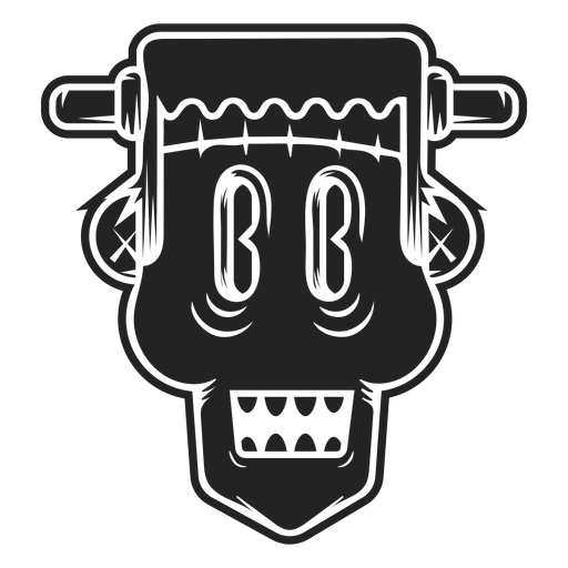 Ícone de cabeça de Frankenstein preto Desenho PNG