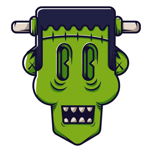 Dibujos animados de icono de cabeza de Frankenstein Diseño PNG