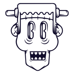 Frankenstein head icon line PNG Design Transparent PNG