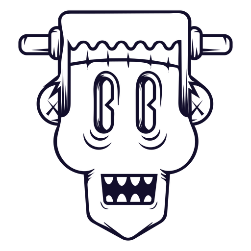 Frankenstein-Kopf-Symbol-Linie PNG-Design