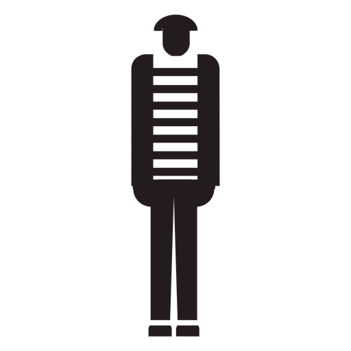 French mime figure black PNG Design