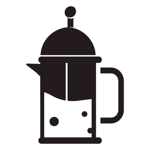 Franz?sische Presskaffeemaschine schwarz PNG-Design
