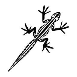 Geko top view stylish black PNG Design