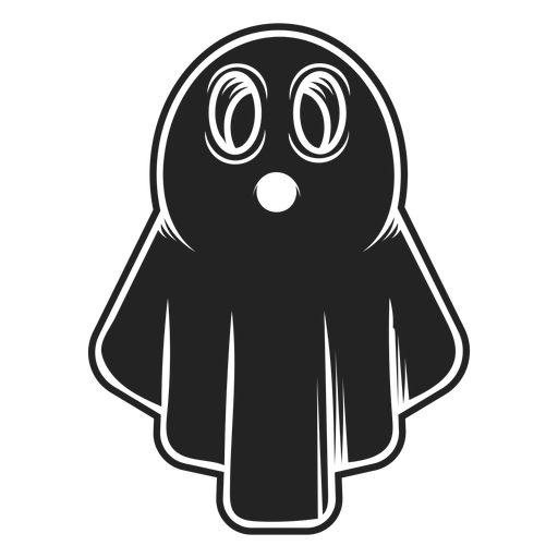 Halloween-Geisterikone schwarz PNG-Design