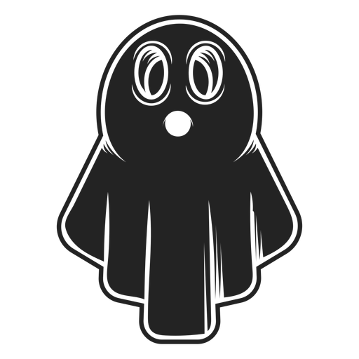 Ícone de fantasma de Halloween preto Desenho PNG