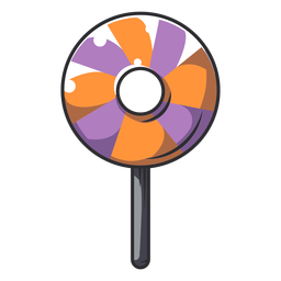 Icono de dibujos animados de piruleta de Halloween Diseño PNG
